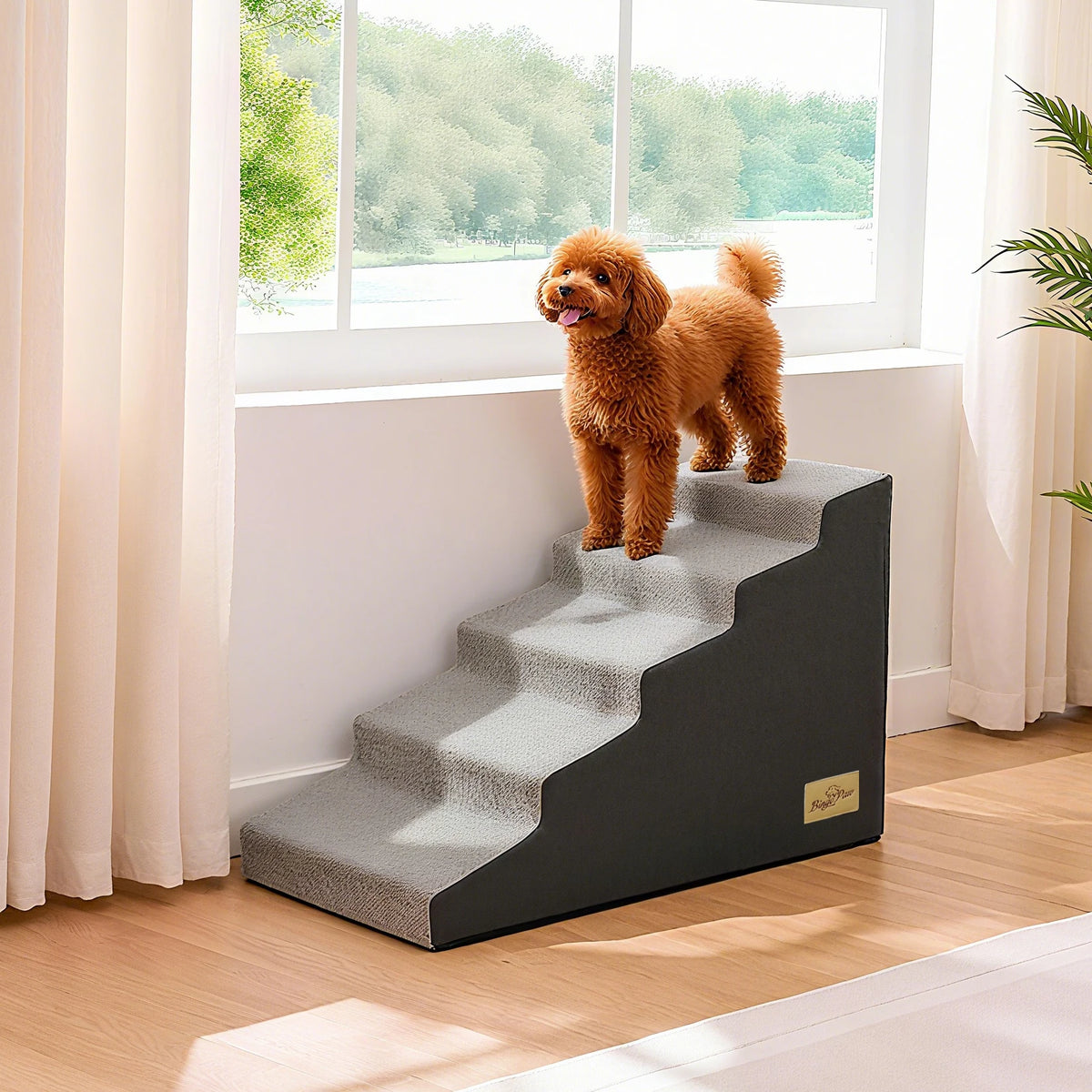 Small Dog Stairs, Ramp, Ladder High-Density Foam Sponge Dogs Sofa Removable and Washable Training Pet Ramp Stairs 3/4/5 Steps