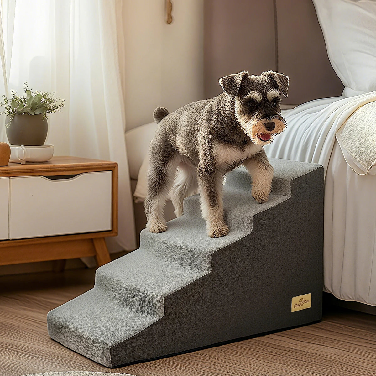 Small Dog Stairs, Ramp, Ladder High-Density Foam Sponge Dogs Sofa Removable and Washable Training Pet Ramp Stairs 3/4/5 Steps