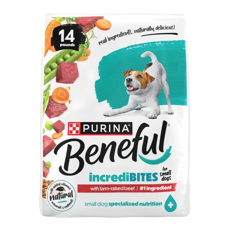 Purina Incredibites with Farm-Raised Beef Natural Small Breed Dry Dog Food with Added Vitamins, Minerals and Nutrients, 14 Bag,