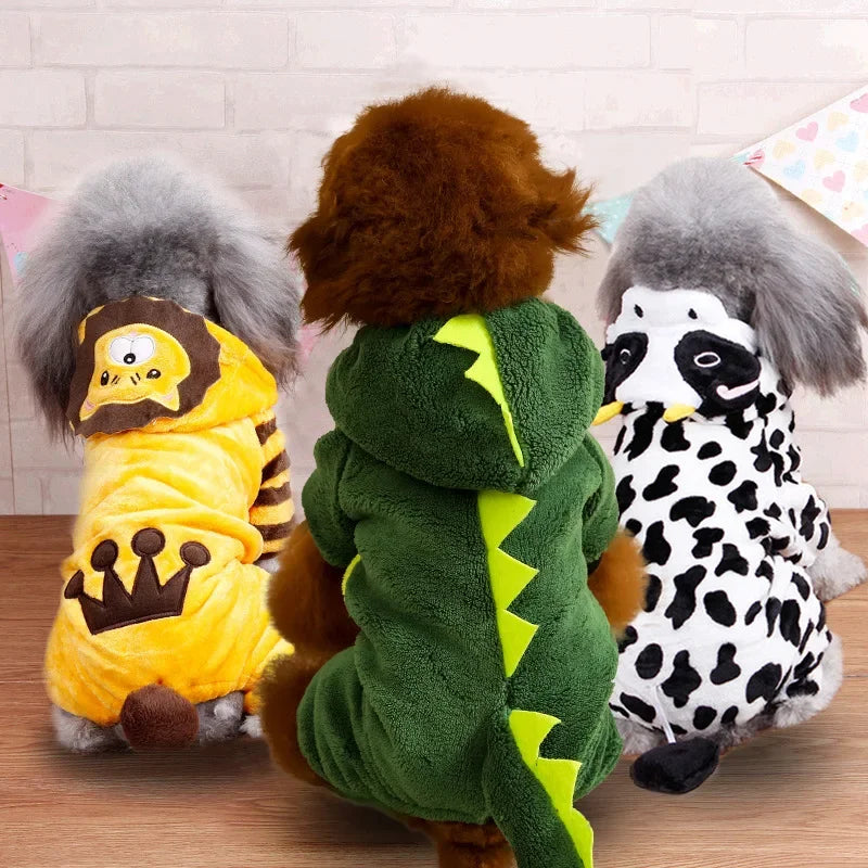 Pet Dog Clothes Soft Warm Fleece Dogs Jumpsuits, Pet Clothing for Small Dogs Puppy, Hoodies Chihuahua Yorkshire Costume Coats