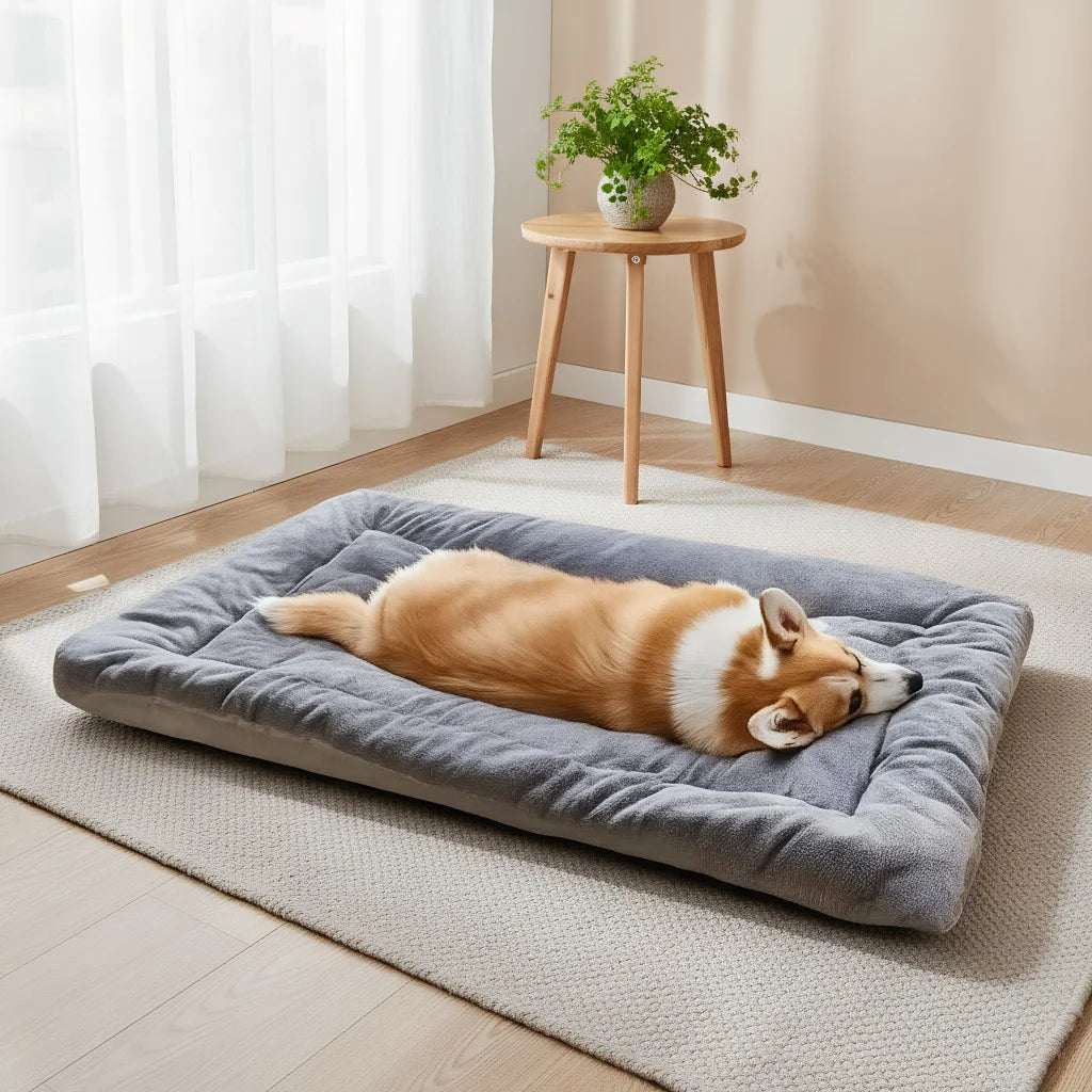 All Season Thickened Plush Dog Bed - Spacious Anti-Slip Pet Sofa for Small and Medium Dogs - Super Soft Washable Polyester