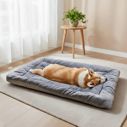 All Season Thickened Plush Dog Bed - Spacious Anti-Slip Pet Sofa for Small and Medium Dogs - Super Soft Washable Polyester