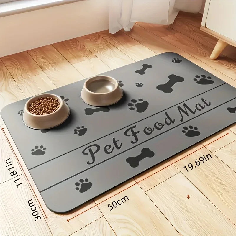 Absorbent Placemat For Dogs, Pet Feeding Mat For Food And Water Bowls, Waterproof Rubber Backing Quick Dry Water Dispenser Mat