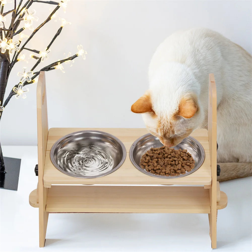 Height Adjustable Elevated Dog Bowls Tall Raised Feeder Stand Dog Food Water Bowl Feeder Station for Small, Medium and Large Dogs