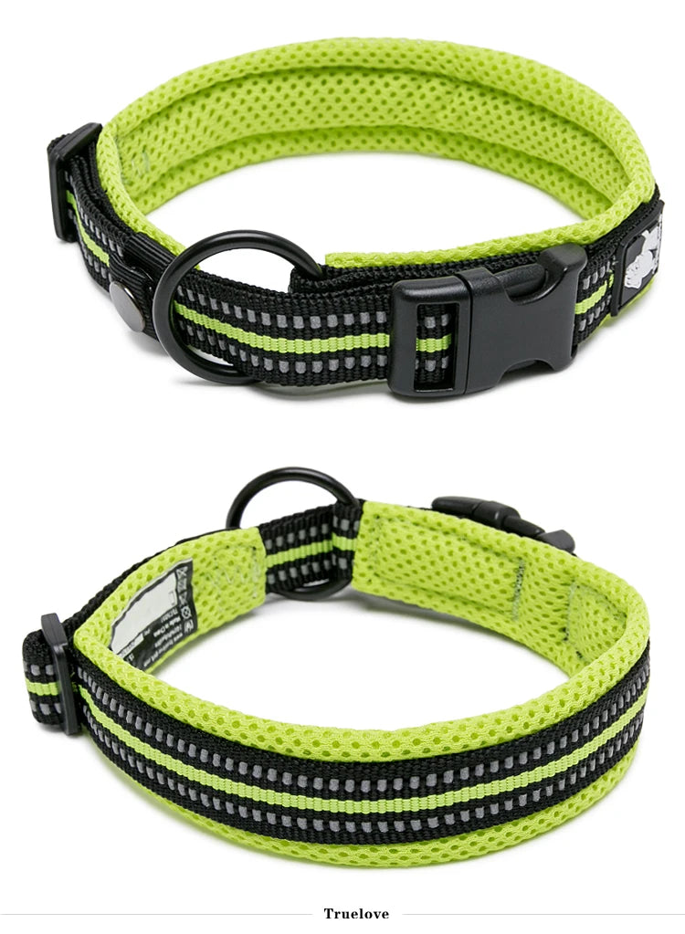 Dog Walking Collar Comfort Padded with Buckle Nylon Traveling Collar Tactical Dog Supplies 11 Colors Size XXS-XXXL