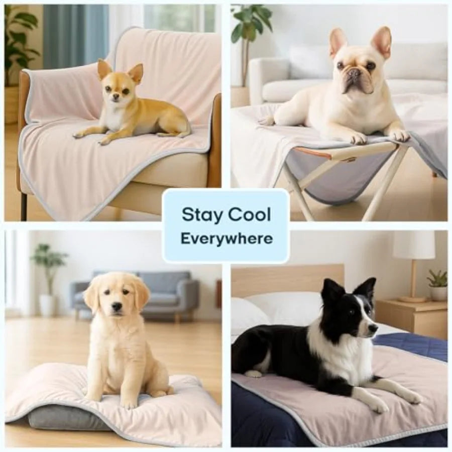 Premium Cooling Blanket for Dogs-Lightweight Fluffy Pet Throw and Bed Cover, Cooling Mat for Dogs and Puppies - Breathable,