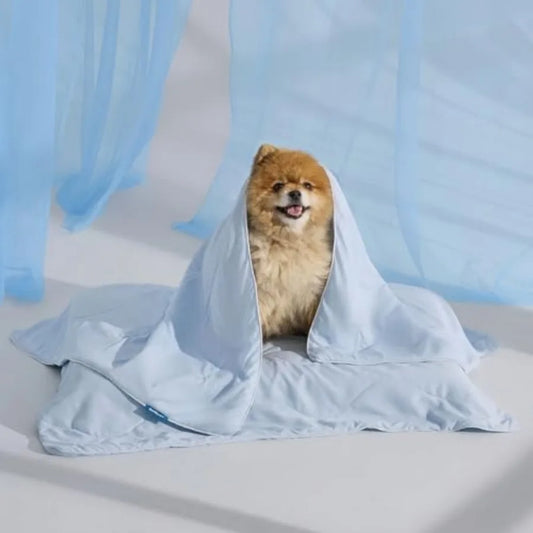 Cooling Blanket for Small Dogs with Breathable Air-Core Fill  Dog Cooling Mat Soft, Lightweight Pet Cat Throw Cold