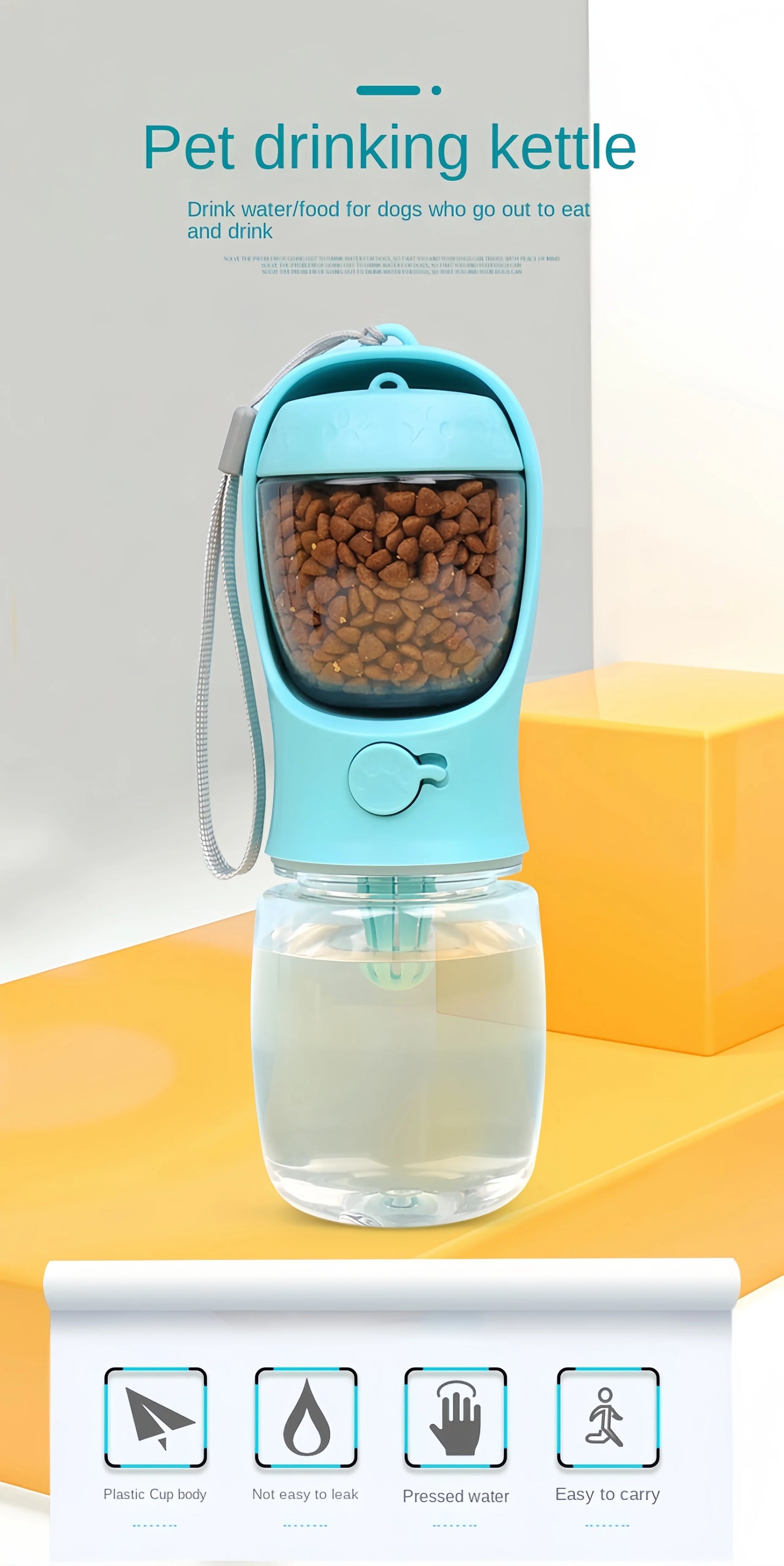 Portable Dog Water Bottle with Storage Food and Water Container for Small Dogs Feeder Bowl Outdoor Travel Supplies