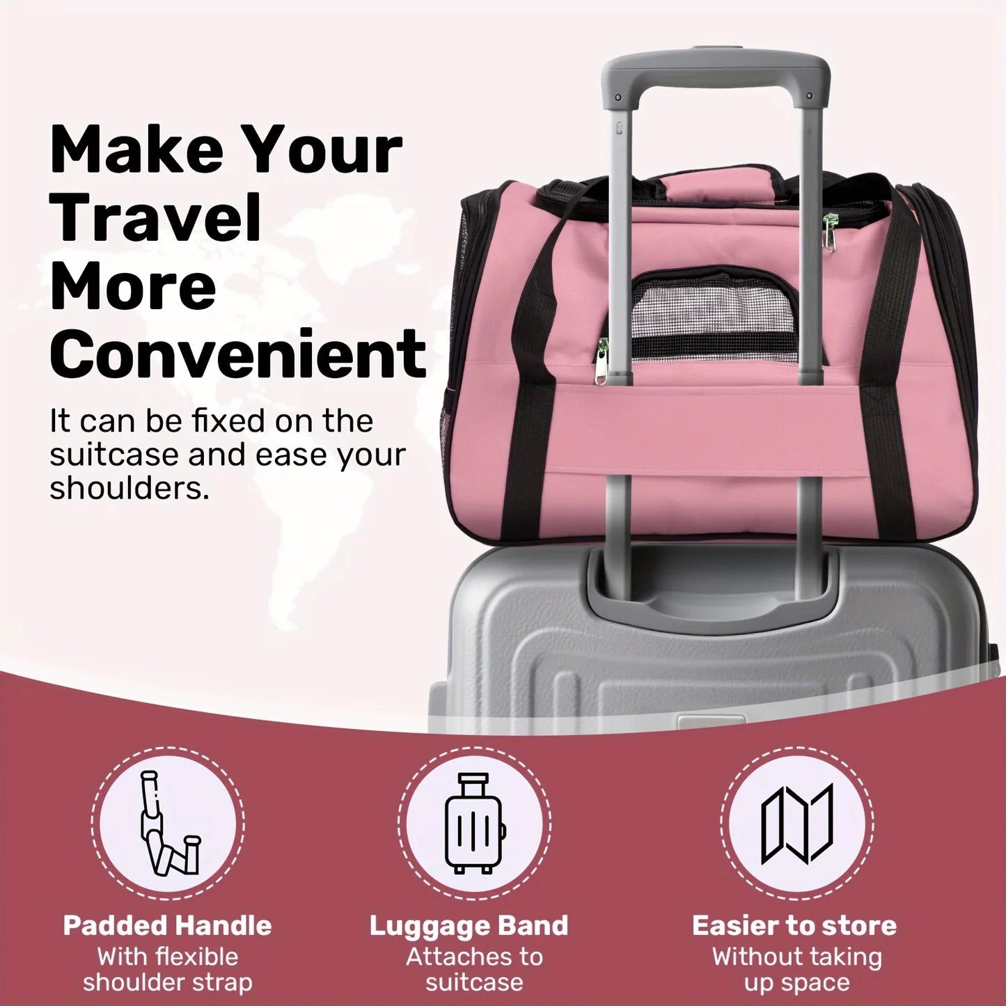 Carriers for Small Dogs and Cats, Secure Zipper Anti-Escape Pet Carrier Backpack | Spacious Ventilated Foldable Cat/Dog Travel Bag | Car & Airline Approved Collapsible Cage with Breathable Design