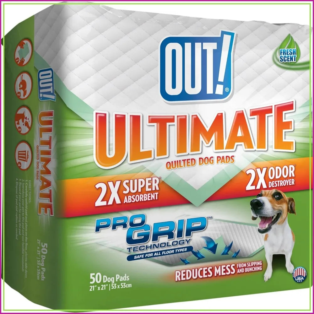 Large Disposable Dog Pee Pads, 21x21, 50 Count, Leak Proof Quilted Training Pads with Pro-Grip, Fast Drying, Non Slip, Indoor Pet Potty Supplies