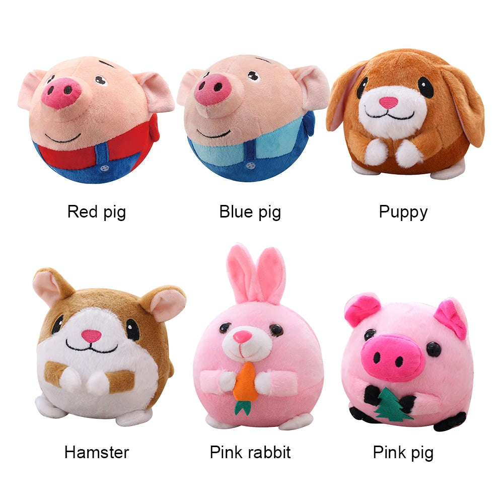 Active Moving Pet Plush Toy Bite Resistant Plush Automatic Bouncing Toys Self-Moving Chewable for Dog Indoor Playing