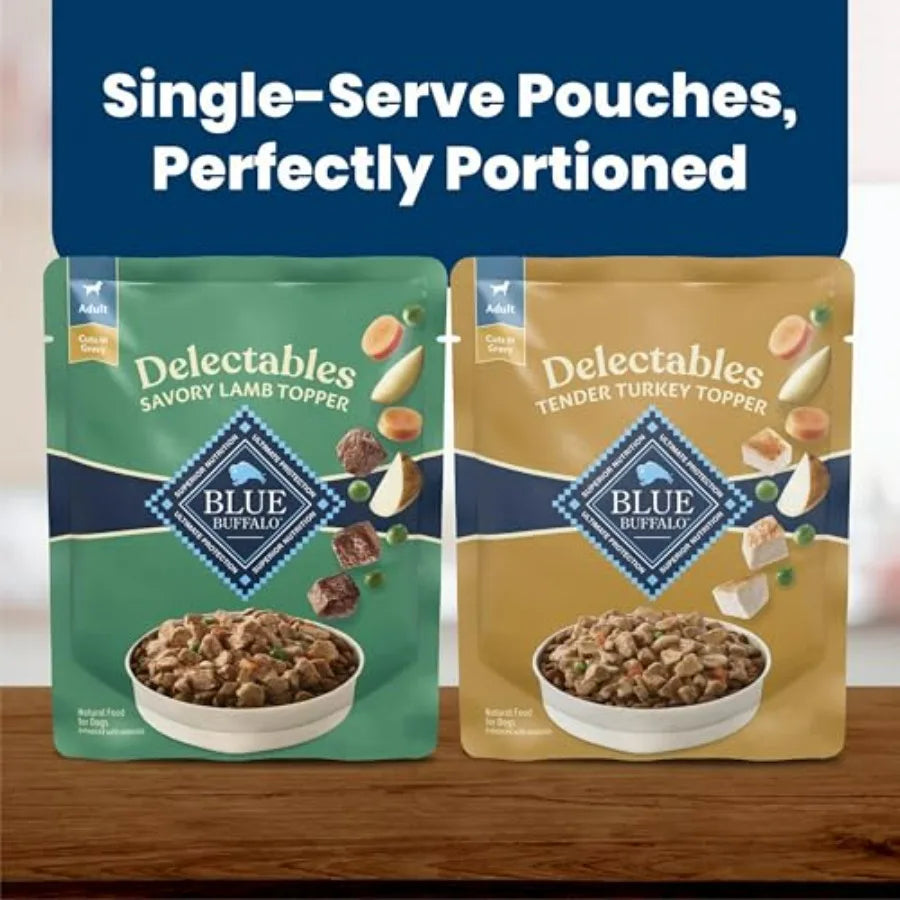 Delectables Variety Pack Natural Wet Dog Food Topper Savory Tender Tender Cuts in Gravy with Natural Ingredients, Vitamins