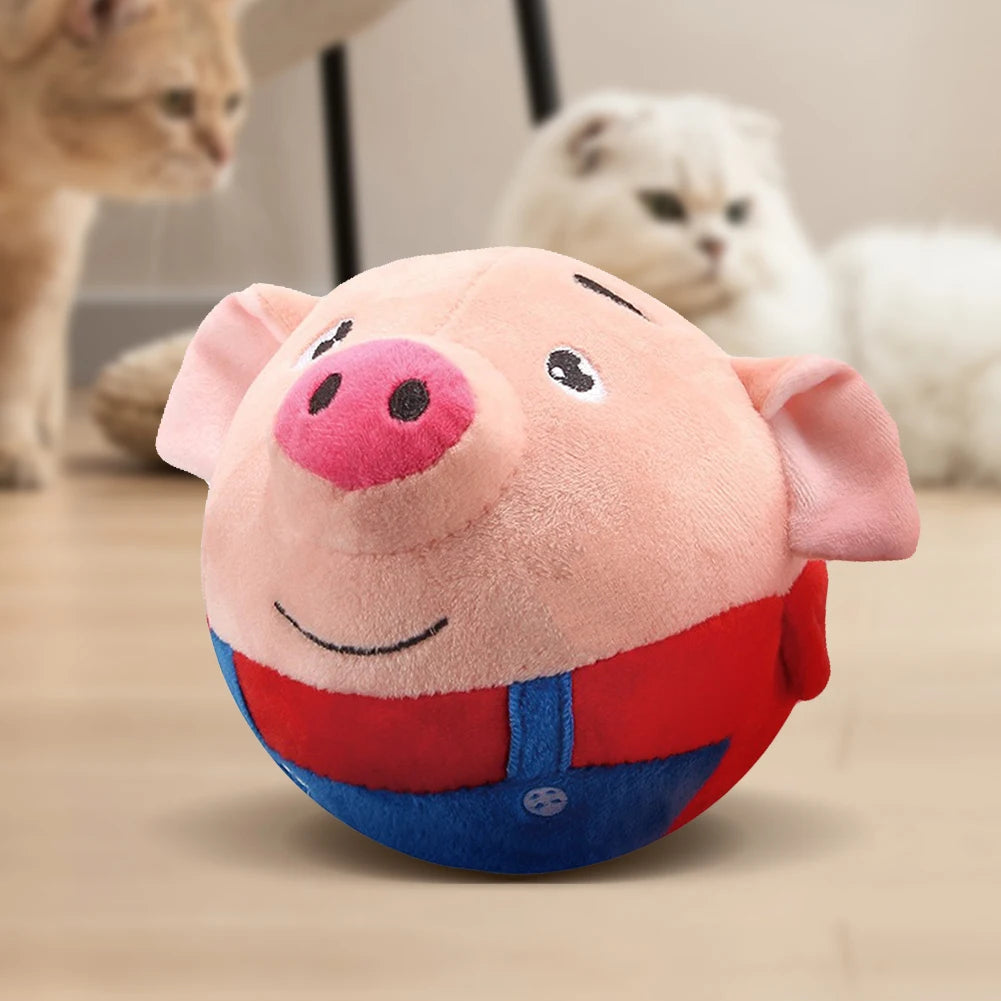 Active Moving Pet Plush Toy Bite Resistant Plush Automatic Bouncing Toys Self-Moving Chewable for Dog Indoor Playing