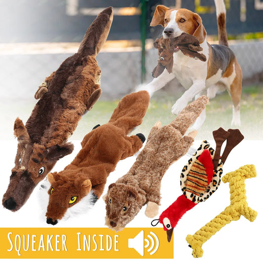 5 Piece Crinkle Dog Squeaky Toys, Durable Plush Dog Toys, No Stuffing Dog Toys for Small Medium and Large Dogs