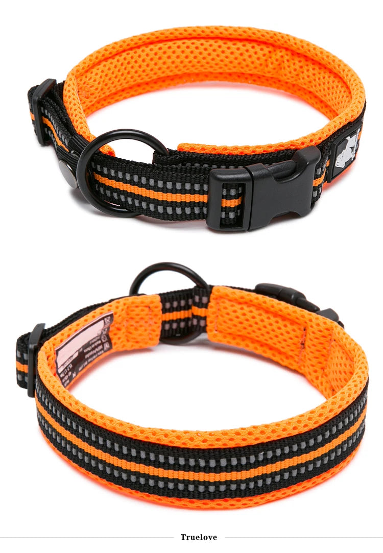 Dog Walking Collar Comfort Padded with Buckle Nylon Traveling Collar Tactical Dog Supplies 11 Colors Size XXS-XXXL