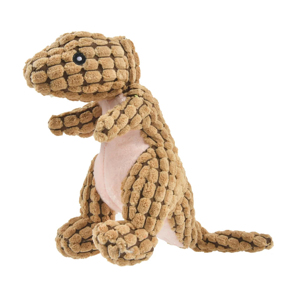 Interactive Chewy Plush Animal and Dinosaur Shaped Toys for Small Dogs