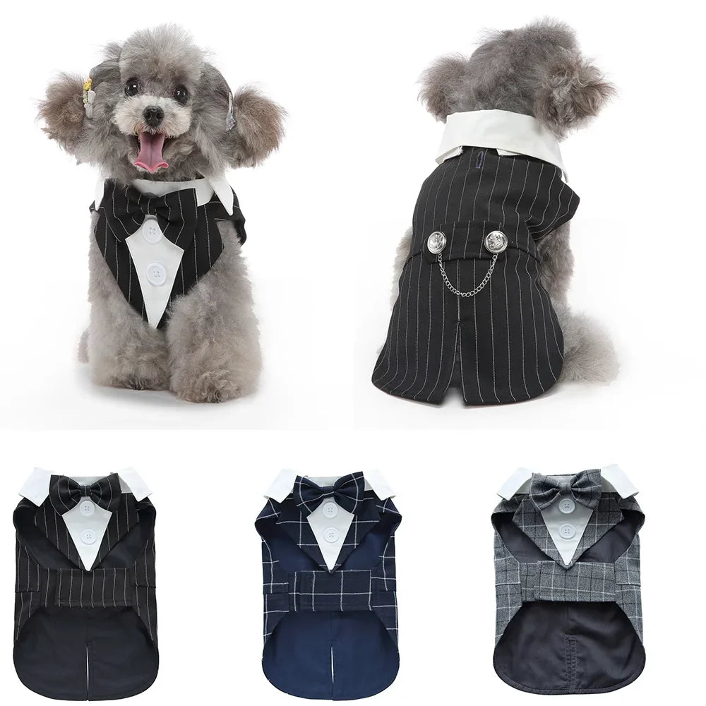 Dog Costume For Small Dogs and Medium Dogs Halloween Apparel Dog Wedding Outfit Clothes Wedding Shirt Clothes Formal Tuxedo