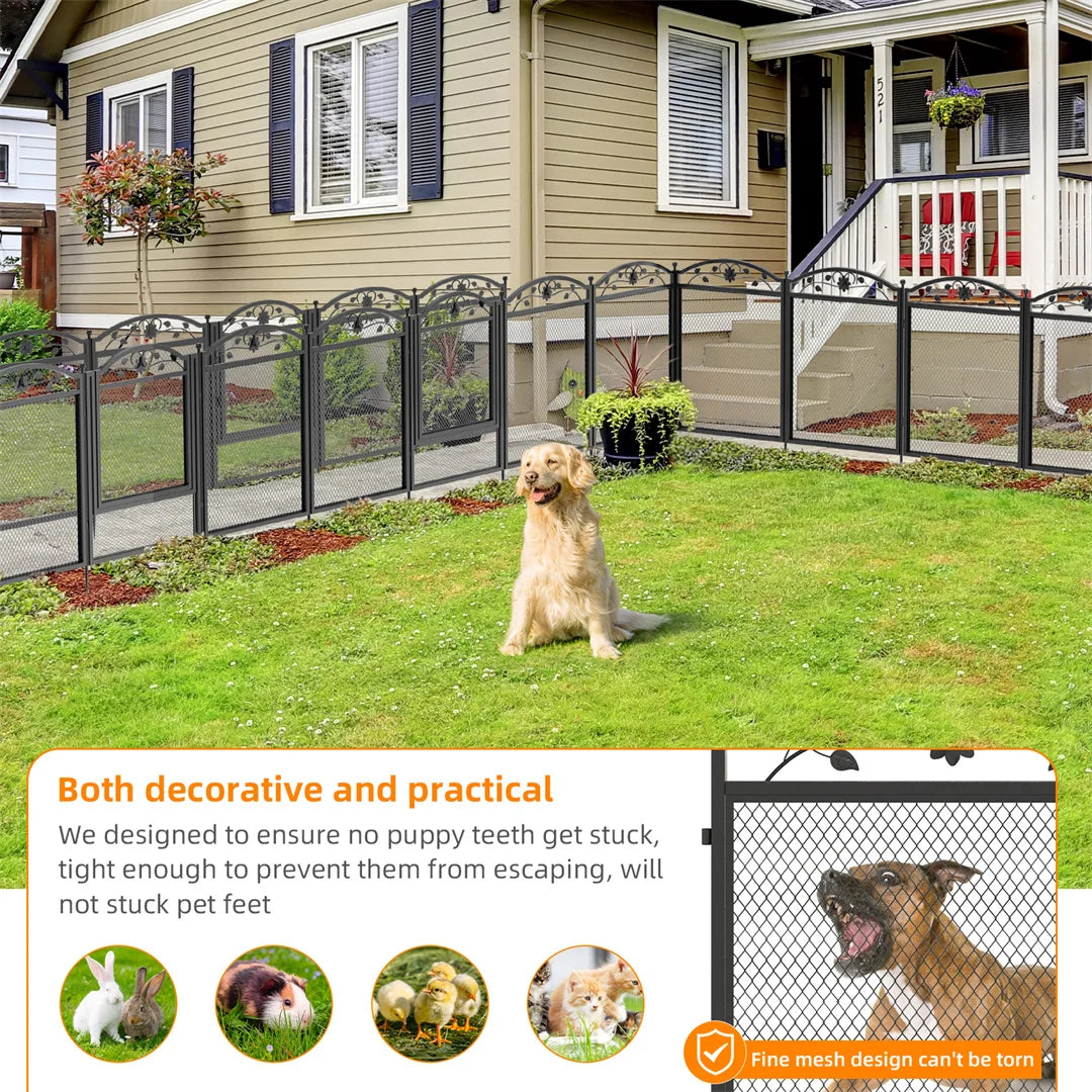 8 Panels DIY Heavy Duty Dog Playpen Pen Outdoor Indoor Dog Puppy Metal Fence with Waterproof Fertility Pad for Whelping, Training