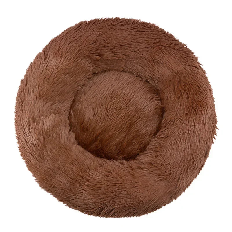 Round Dog Bed Winter Warm Cat Bed Plush Basket for Dog Washable Pet Bed for Small Medium Large Dog Sofa Cat