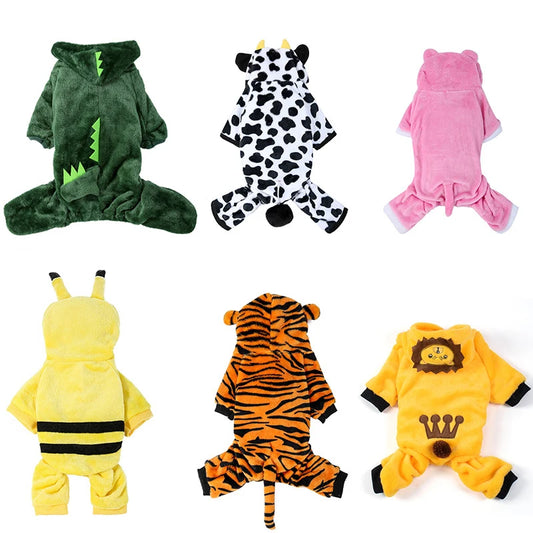 Pet Dog Clothes Soft Warm Fleece Dogs Jumpsuits, Pet Clothing for Small Dogs Puppy, Hoodies Chihuahua Yorkshire Costume Coats