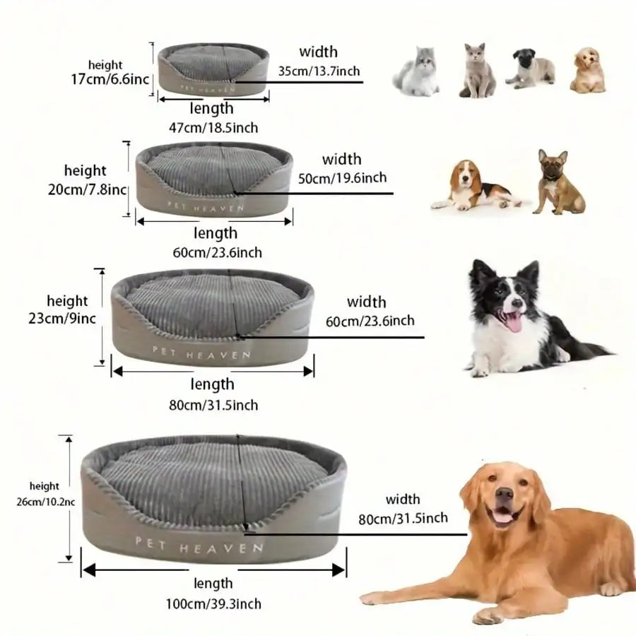 Machine-Washable Soft & Cozy Pet Bed – All-Season Dog & Cat House With Warm Mat | Plush Comfort, Great For Any Season, For Small/Medium/Large Pets, Indoor Outdoor Use