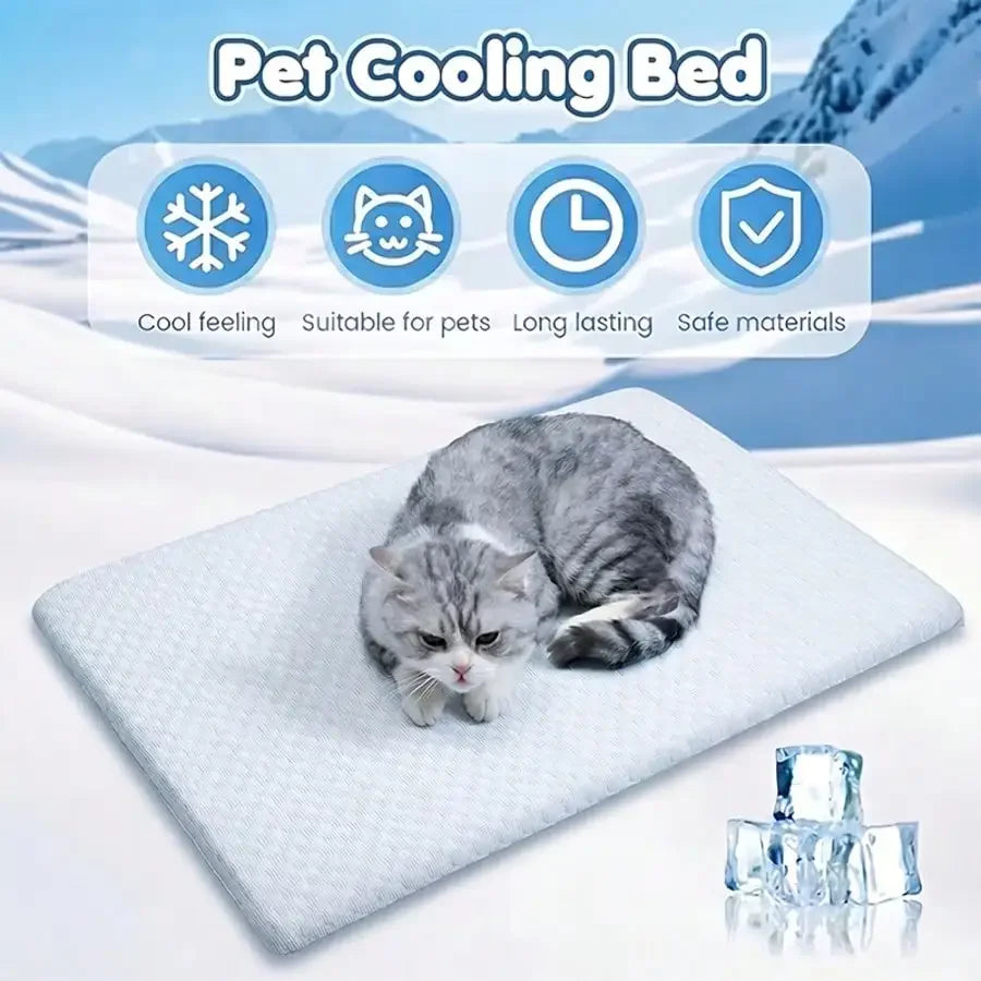 Sponge Cooling Dog Bed, Thick Padding Comfortable Cool Breathable Dog Nest, Non-Slip And Washable Cooling Small Dog Bed, Suitable For All Seasons