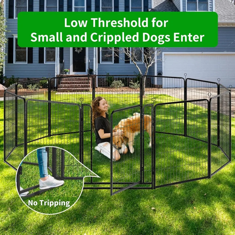 Dog Playpen Outdoor Extra Wide 16 Piece Panels Heavy Duty Anti-Rust Coating-Strengthened Dog Fence 40 Height