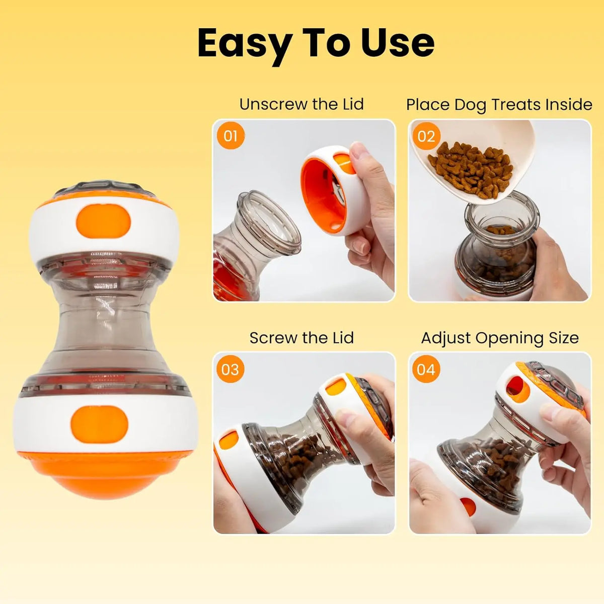 Interactive Dog Treat Dispenser Toy Dog Puzzle Rolling Leak Food Ball Toy Durable Chew Tooth Healthy Ball Suitable for All Breed