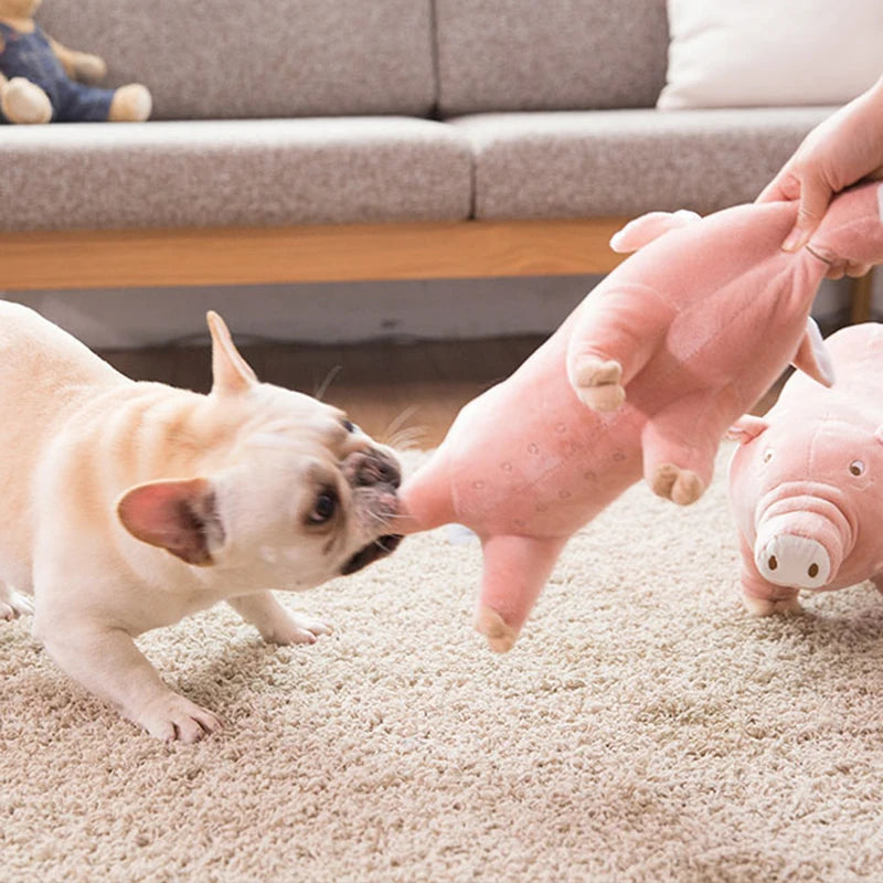 Plush Pig Soothing Sleeping Toys for Small Dogs French Bulldog Bite Molar Venting Supplies Puppy Dog Playing Toy