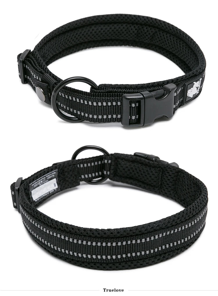 Dog Walking Collar Comfort Padded with Buckle Nylon Traveling Collar Tactical Dog Supplies 11 Colors Size XXS-XXXL