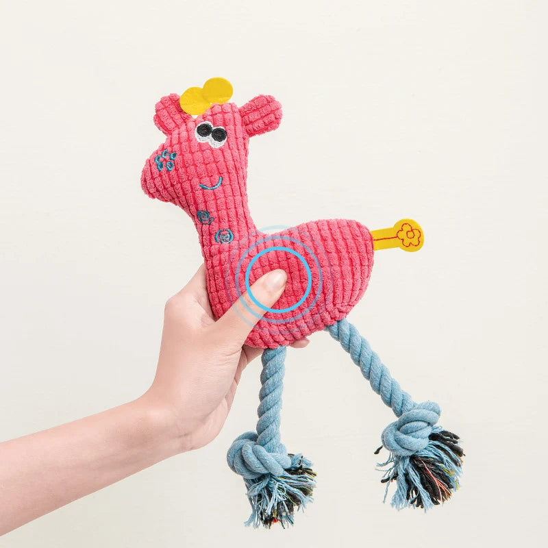 Plush Flamingo Pet Squeaky Toys for Small Dogs Clean Teeth Puppy Dog Chew Toy Squeak Pets Accessories Dog Supplies Octopus Chick
