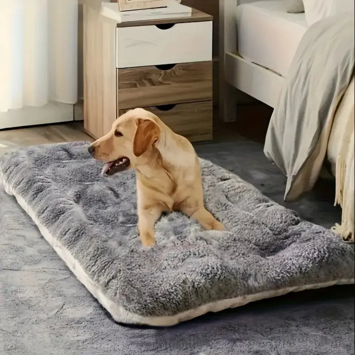 All Season Thickened Plush Dog Bed - Spacious Anti-Slip Pet Sofa for Small and Medium Dogs - Super Soft Washable Polyester