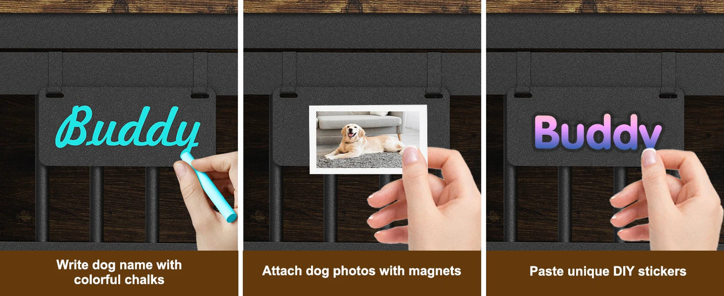 Dog Crate Furniture with Casters, Heavy Duty Dog Kennel Indoor for Small to Large Dogs, Decorate House as TV Stand, Bedside Table