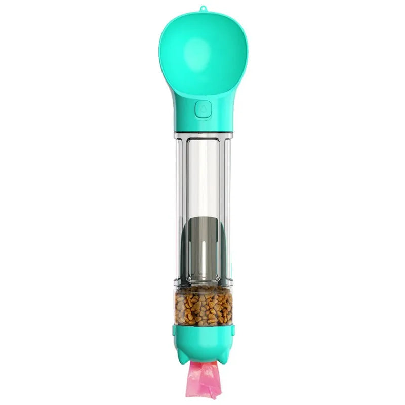 300ml Dog Water Bottle 4 in 1 Portable Pet Water Bowl Dispenser with Dog Whistle, Pet Travel Water Cup with Food Container