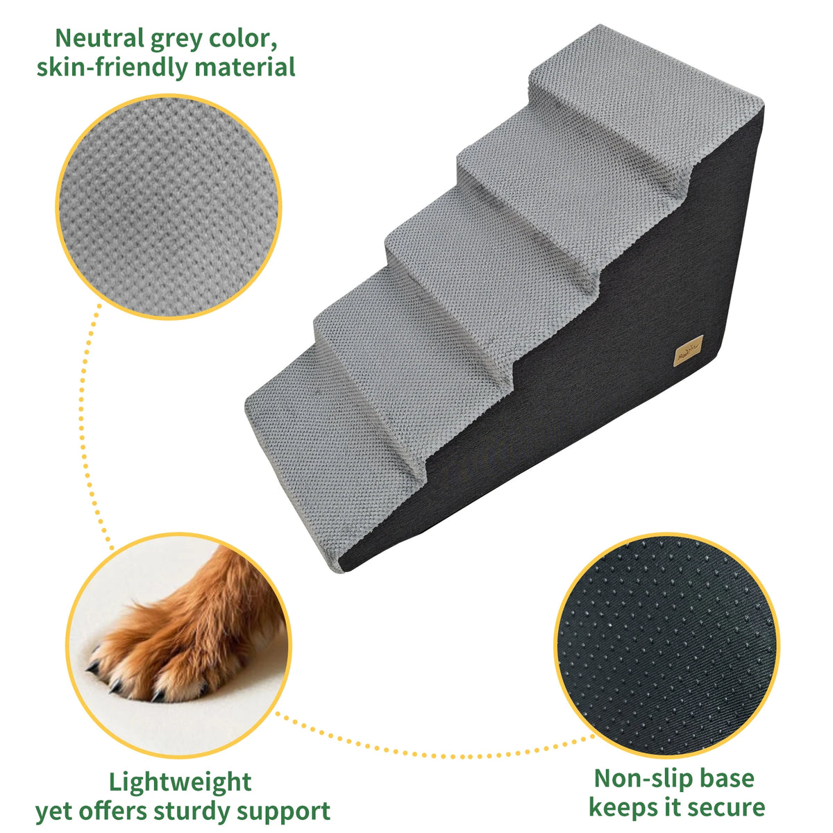 Small Dog Stairs, Ramp, Ladder High-Density Foam Sponge Dogs Sofa Removable and Washable Training Pet Ramp Stairs 3/4/5 Steps