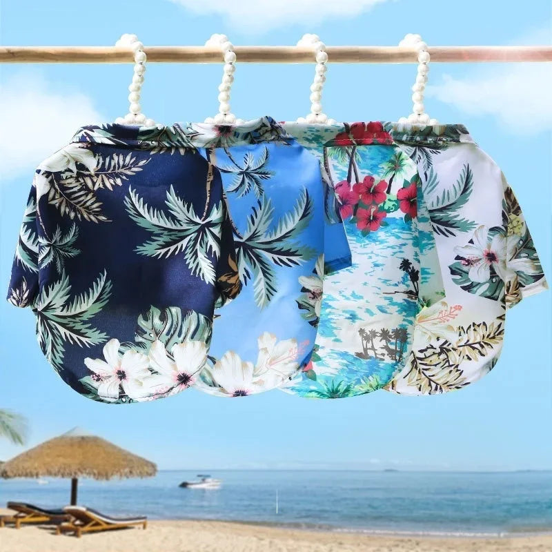 Hawaiian Beach Style Summer Dog Shirt Light‑Breathable Pet Clothes For Small Medium Puppy Dogs Cats Fit For Pug French Bulldog Vacation Outdoor Pet Apparel Supply