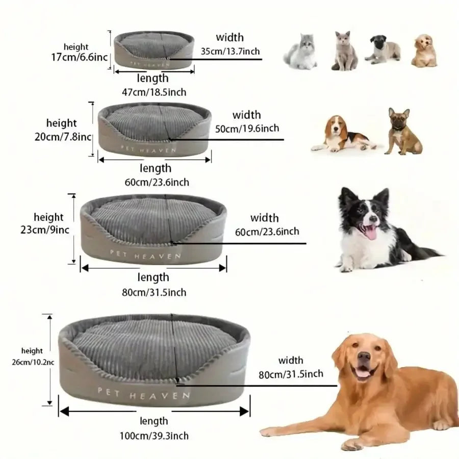 Machine-Washable Soft & Cozy Pet Bed – All-Season Dog & Cat House With Warm Mat | Plush Comfort, Great For Any Season, For Small/Medium/Large Pets, Indoor Outdoor Use
