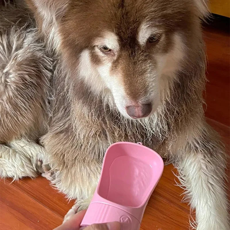 Portable Dog Water Bottle 320ML With Food Container Travel 2 in 1 Pet Water Dispenser For Small, Medium, and Large Dogs Drinking Bowls