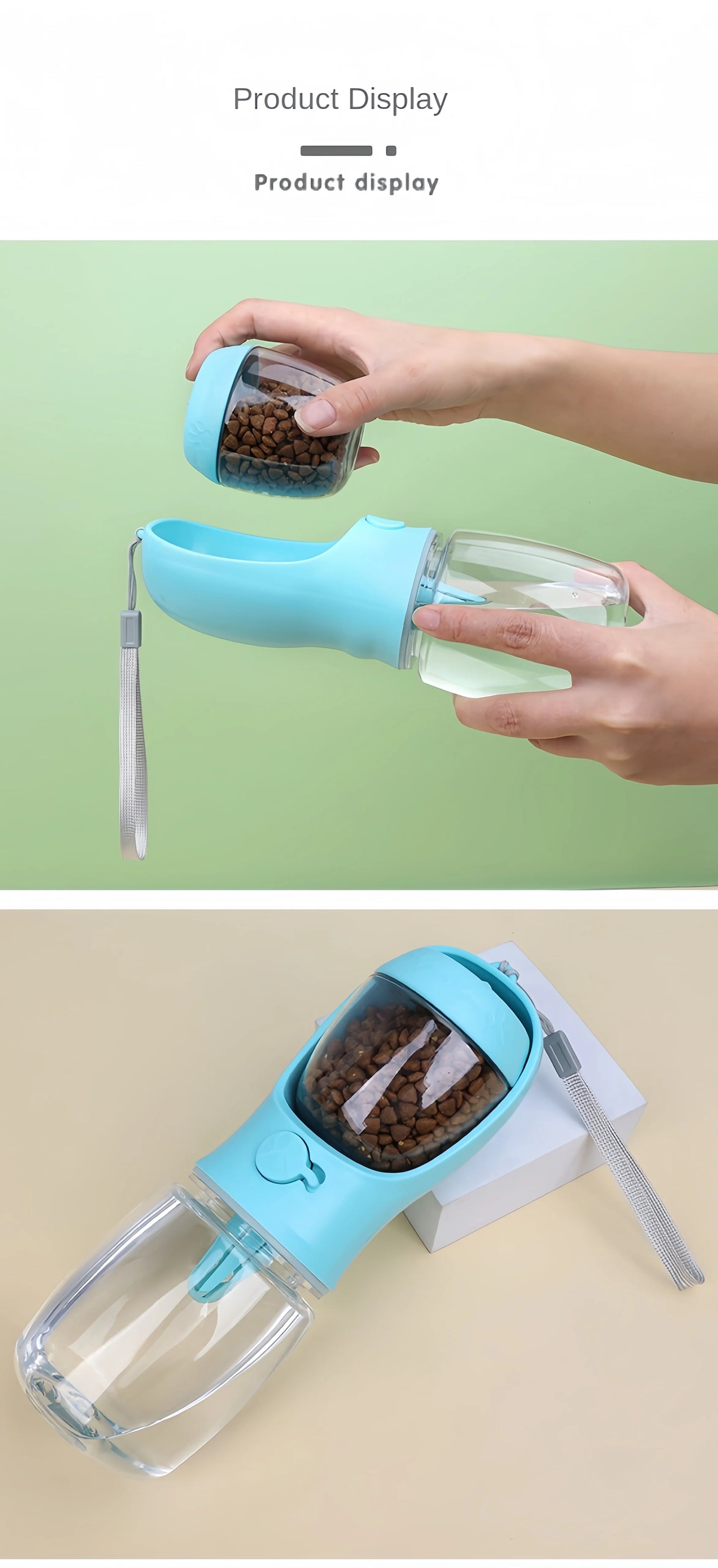 Portable Dog Water Bottle with Storage Food and Water Container for Small Dogs Feeder Bowl Outdoor Travel Supplies