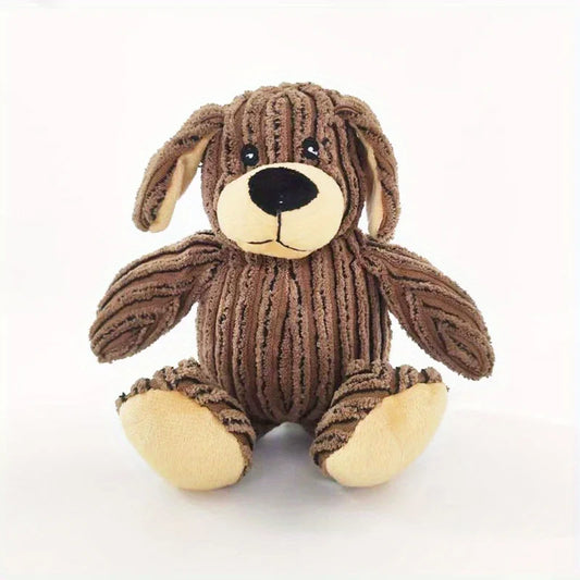 Plush Puppy Dog Chew Toy - Striped Stuffed Animal Chewable Puppies for Small to Medium Dogs - Ideal Gift for Puppies
