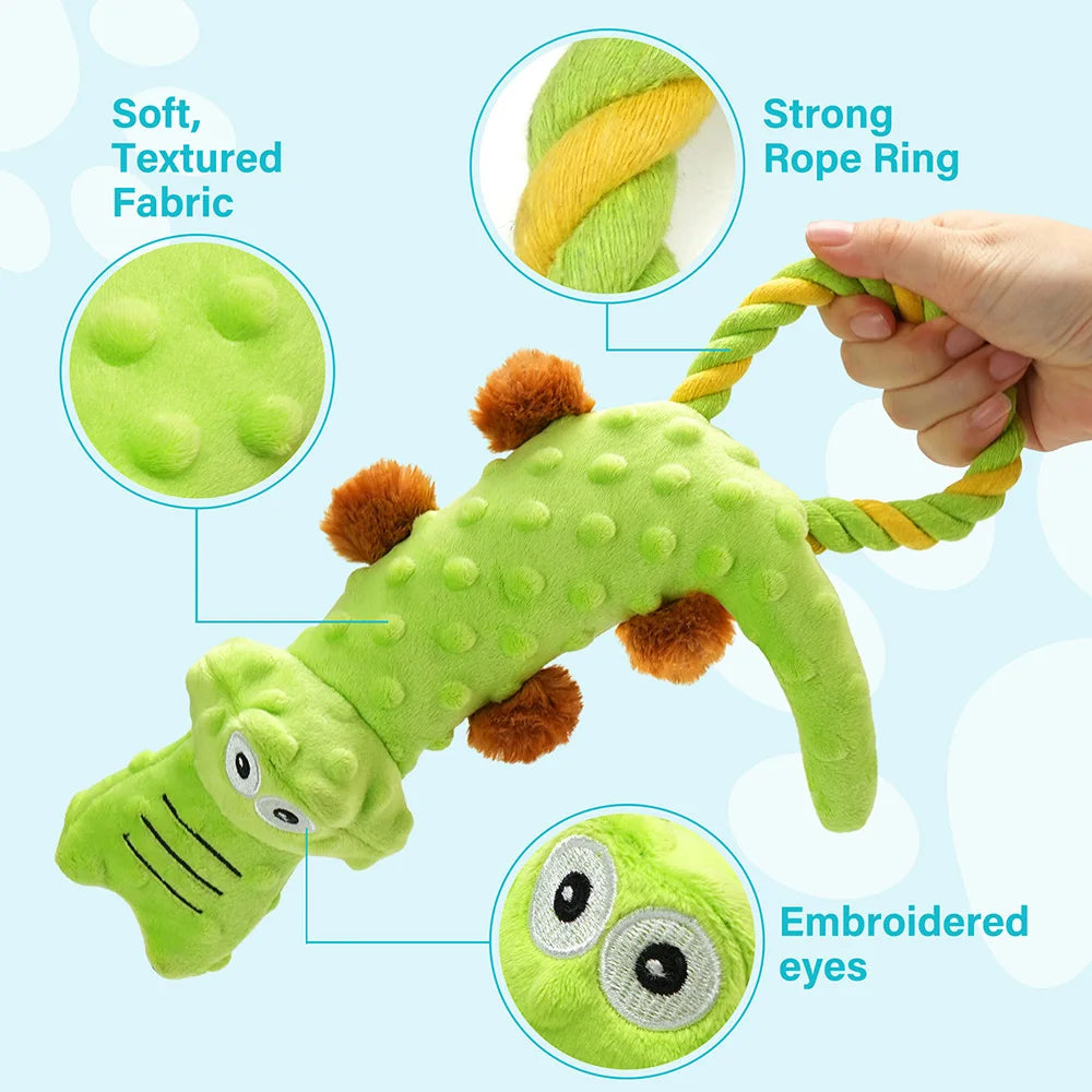Small Dog Squeaky Toy, 2 Pack, Tug of War Dog Toys for Dogs Interactive Plush Puppy Chew Toy Plush Sound Squeak Toys Pet Supplies