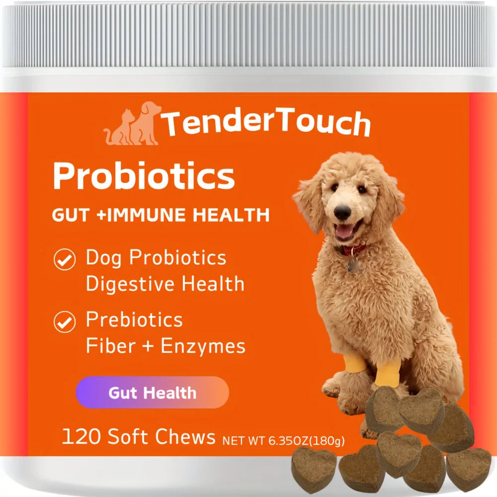 120 Chews - （1 Pack x 180g/6.35oz)  180g/6.35oz - Probiotics for Dogs, Dog Probiotics for Digestive Support