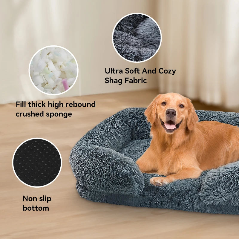 Thickened Orthopedic Dog Bed for Small to Large Dogs - Egg Sponge, Easy to Remove and Wash Plush Cover, Durable Pet Bed
