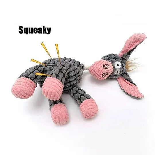 Plush Squeaky Puppy Chew Toys Teething Training Dog Toys for Small Dogs Cute Donkey or Bunny Designs