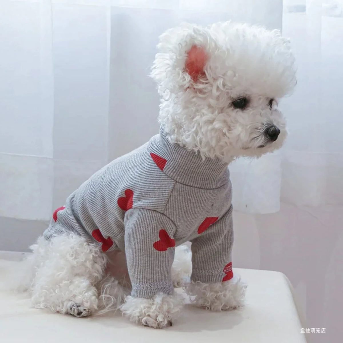 Small Dog Puppy Clothes Shirt Fit Small Dog Pet All seasons Love printed Valentine's Day bottom shirt
