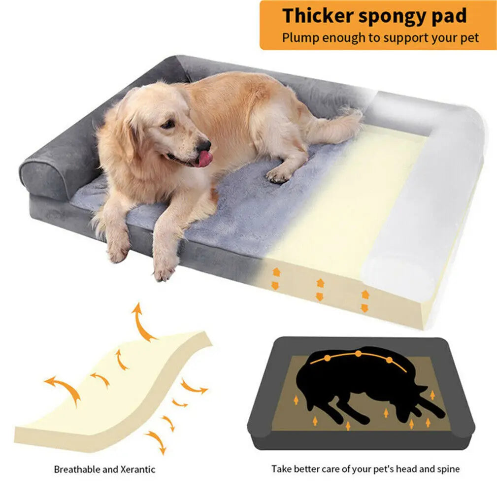 Dog Bed Small, Medium and Large Orthopedic Pet Mattress Couch Sleeping Bed Cushion with Removable Washable Cover Soft Sponge Foam