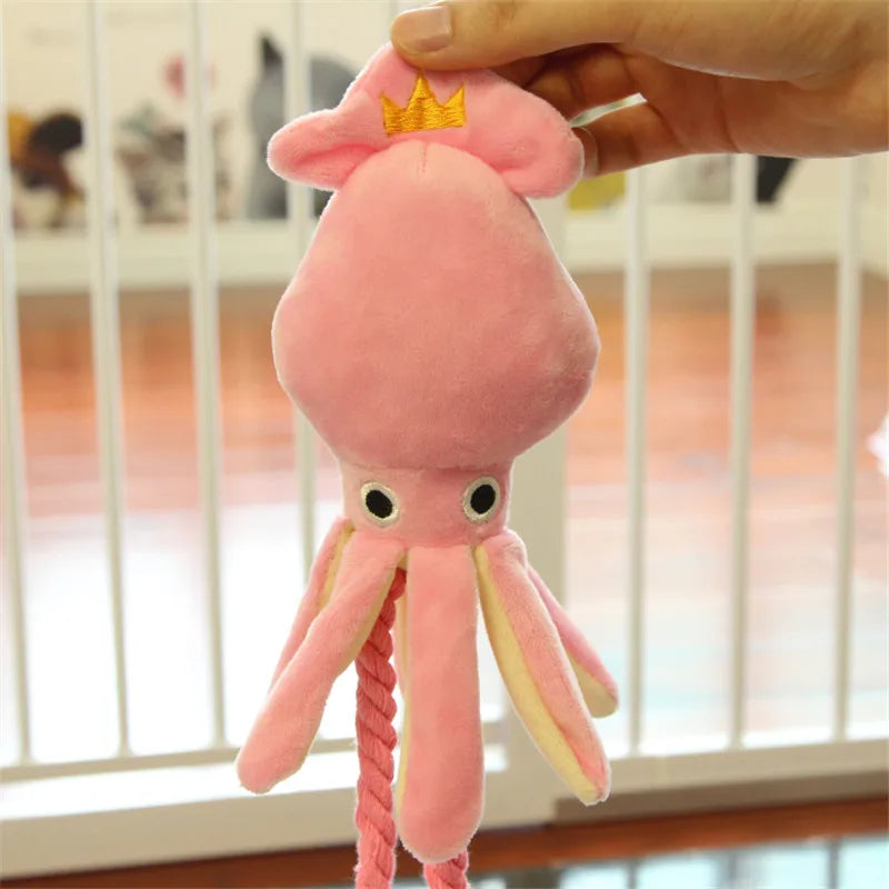 Plush Flamingo Pet Squeaky Toys for Small Dogs Clean Teeth Puppy Dog Chew Toy Squeak Pets Accessories Dog Supplies Octopus Chick