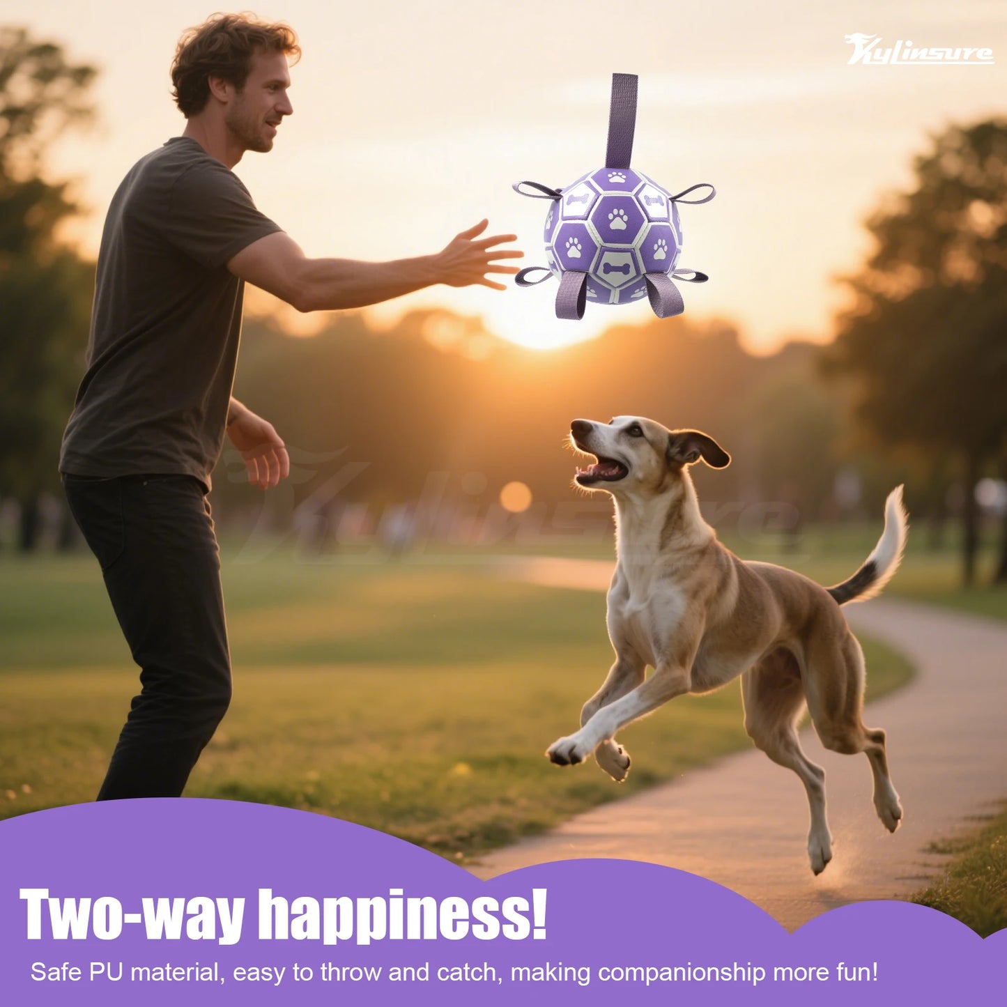 Small Dog Toy Soccer Ball with Straps, Interactive Dog Toys for Tug of War, Puppy Birthday Gifts, Water Toy, Durable Dog Balls