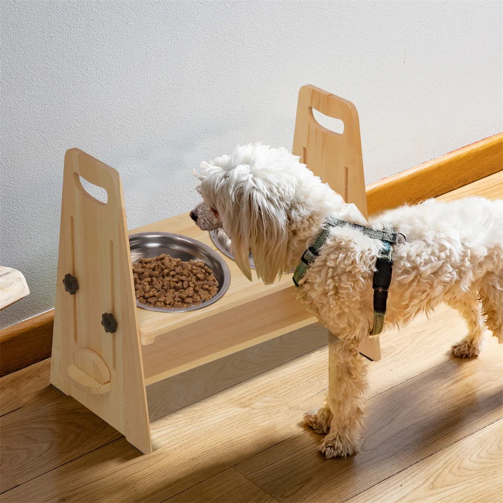 Height Adjustable Elevated Dog Bowls Tall Raised Feeder Stand Dog Food Water Bowl Feeder Station for Small, Medium and Large Dogs