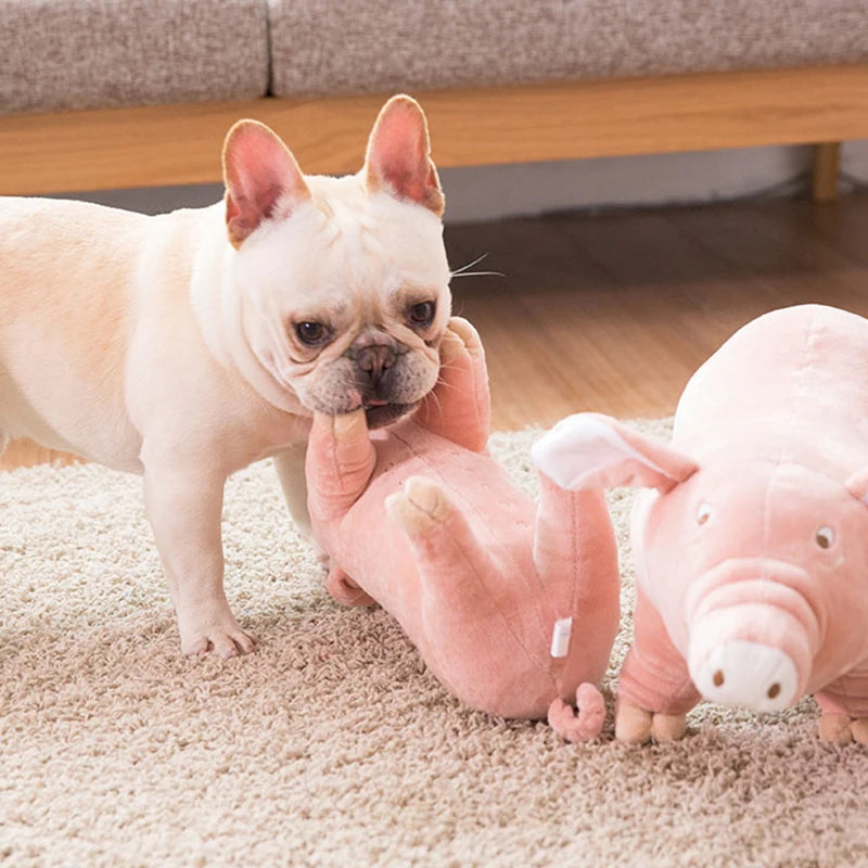 Plush Pig Soothing Sleeping Toys for Small Dogs French Bulldog Bite Molar Venting Supplies Puppy Dog Playing Toy